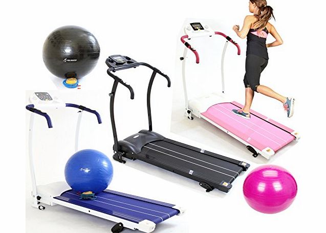  Electric Treadmill [NEW 2015 12KMH MODEL WITH FREE GYM BALL] Exercise Equipment - Fitness Motorised 1.5hp Home Gym in Blue